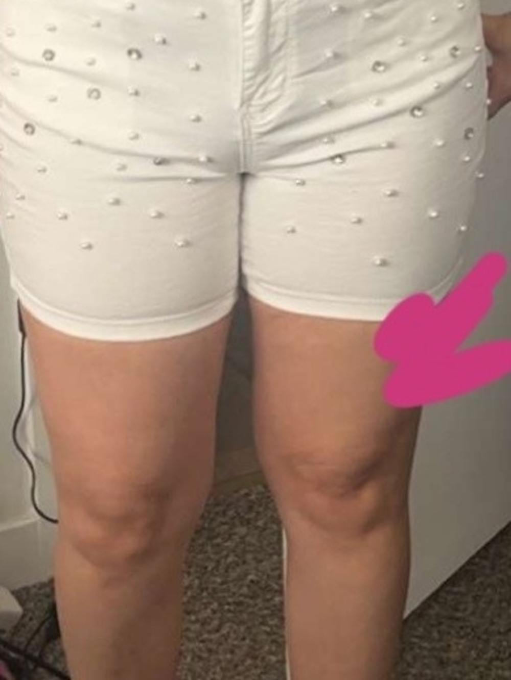 Cream Embellished Women’s Shorts - Picture 2 of 2